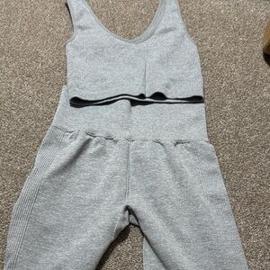 Forever 21 Light Gray Jumpsuit